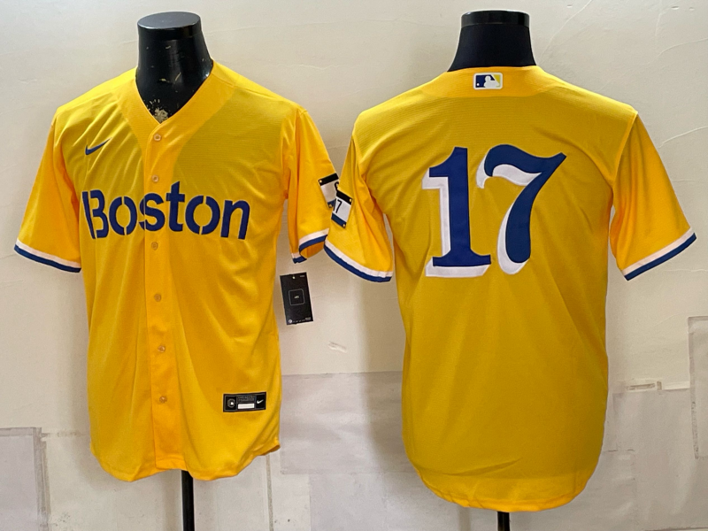 2026 Men Boston Red Sox #17 yellow Nike MLB Jersey 0816001